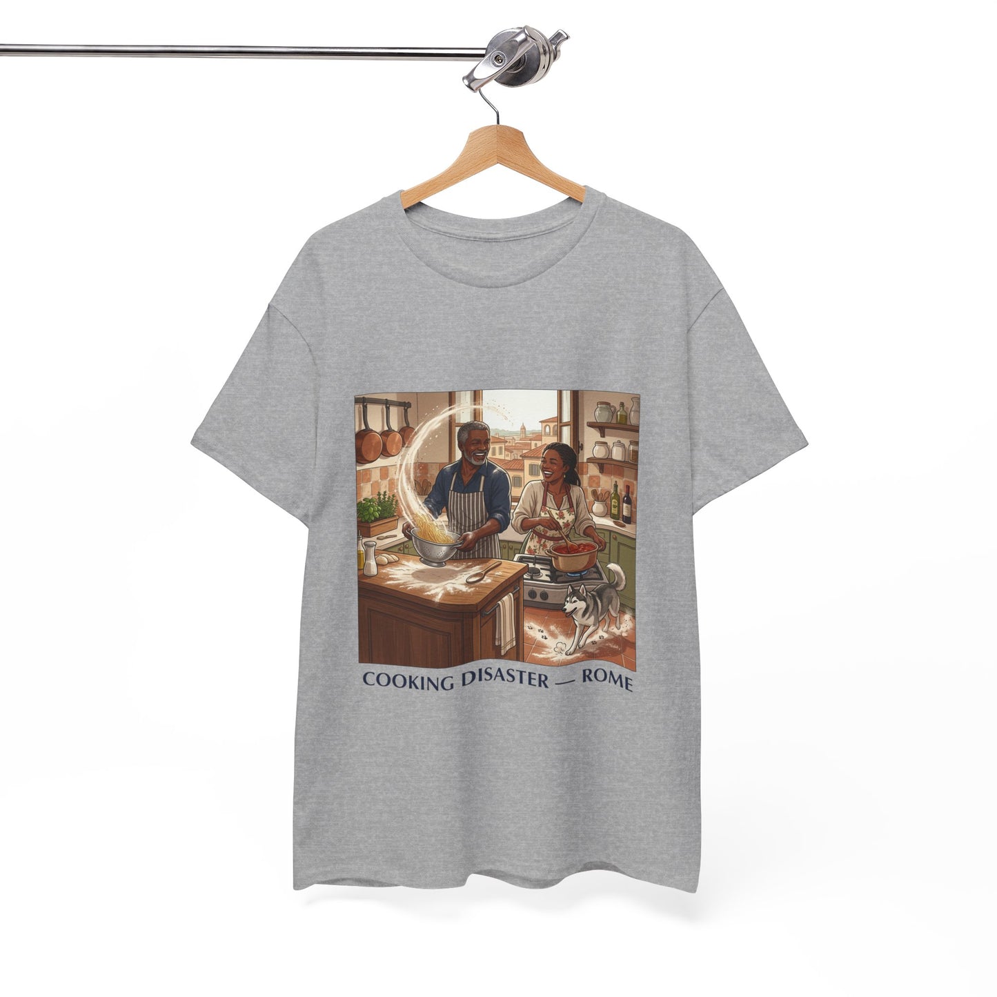 T-Shirt — 'Cooking Disaster — Rome' Illustrated Cooking Tee