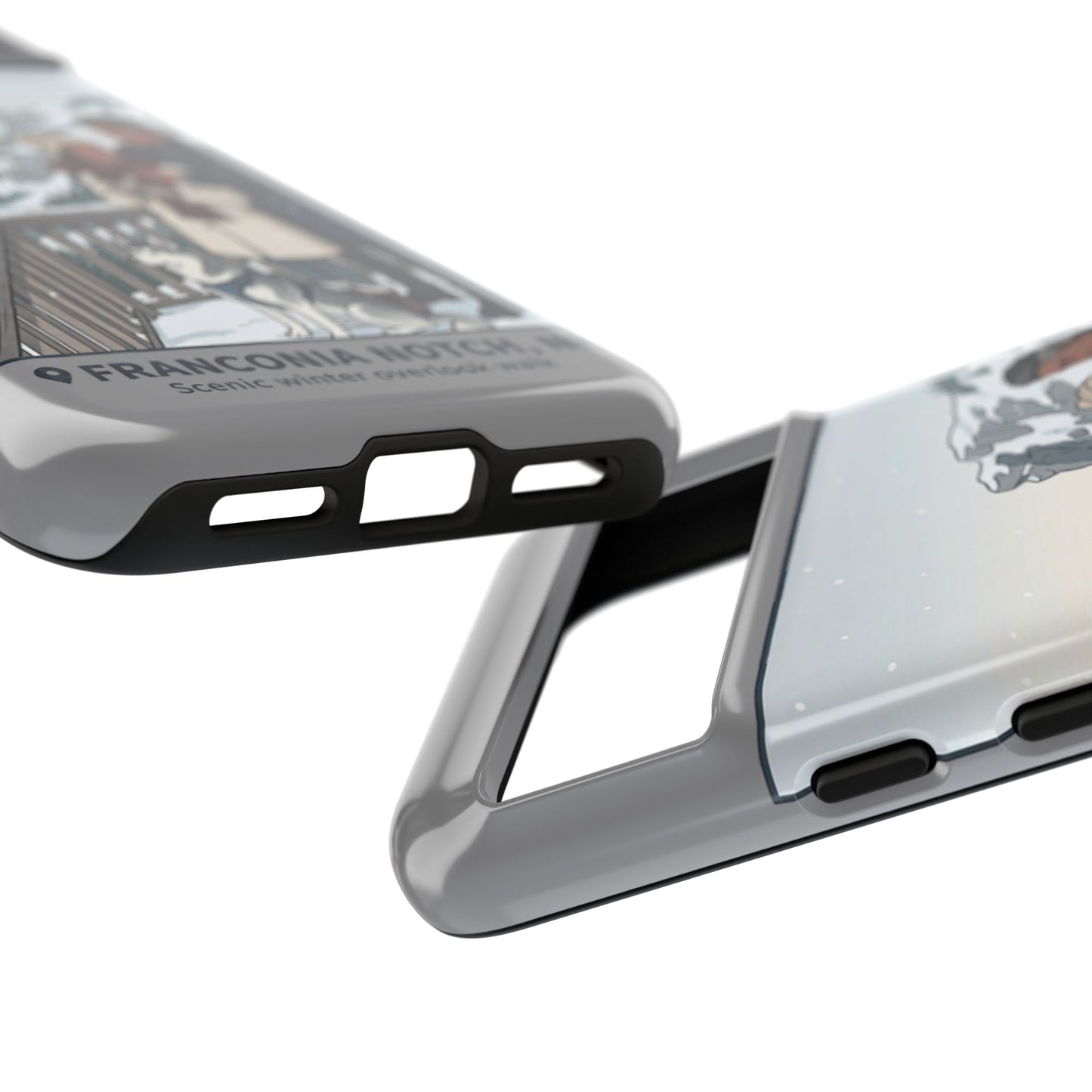 Winter Scenic Phone Case — Franconia Notch NH Couples & Husky Design