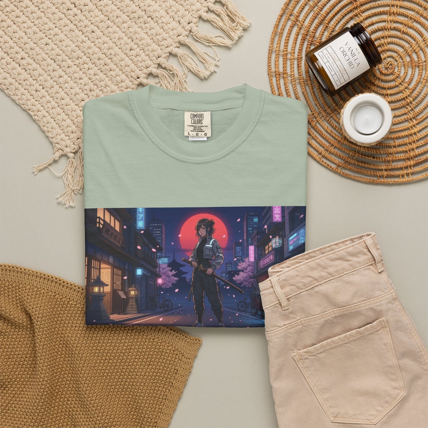 Japan — Samurai City Tradition + Nightscape T-Shirt —  Graphic Tee