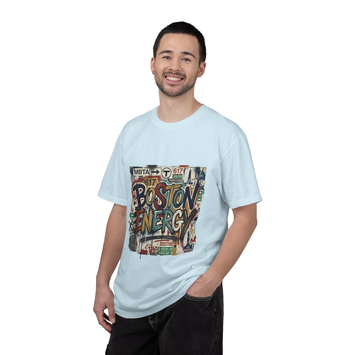 Boston Energy T-Shirt — Graffiti Cityscape Tee