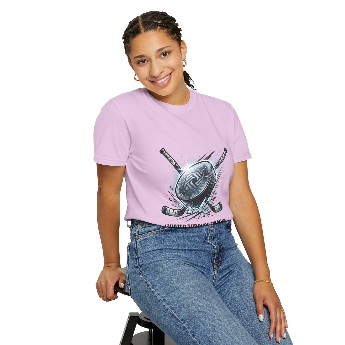 Hockey Graphic Tee — "United Through the Game" Team Spirit T-Shirt