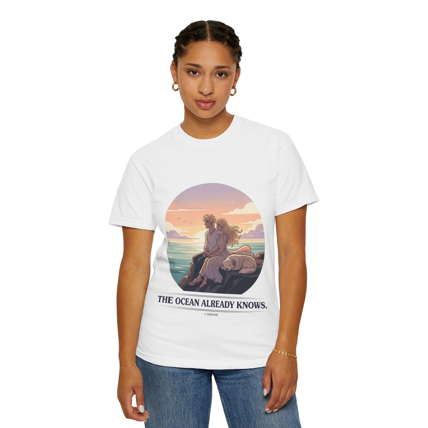 Ocean Sunset Graphic T-Shirt — "The Ocean Already Knows"