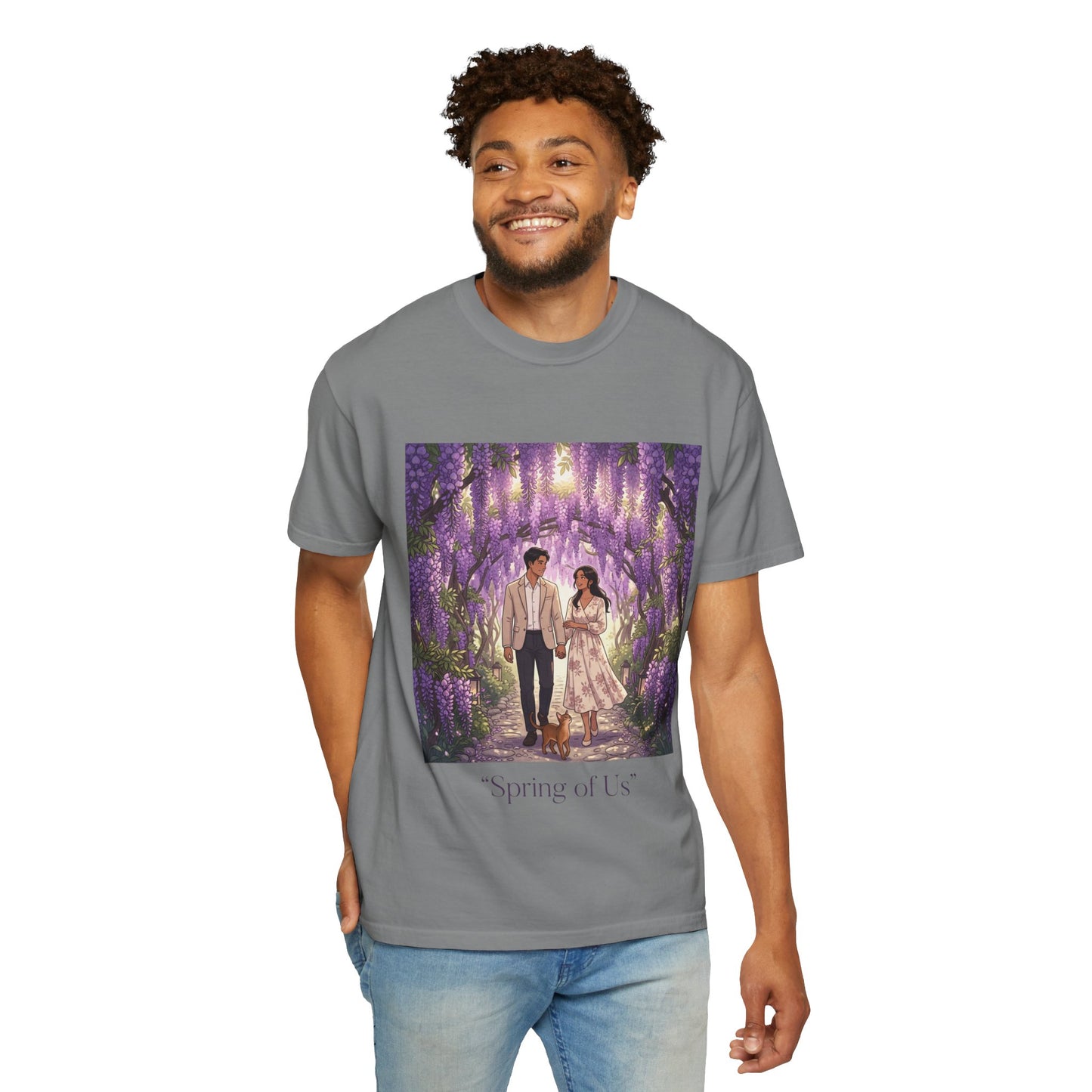 Spring of Us T-Shirt — Romantic Wisteria Couple Graphic Tee