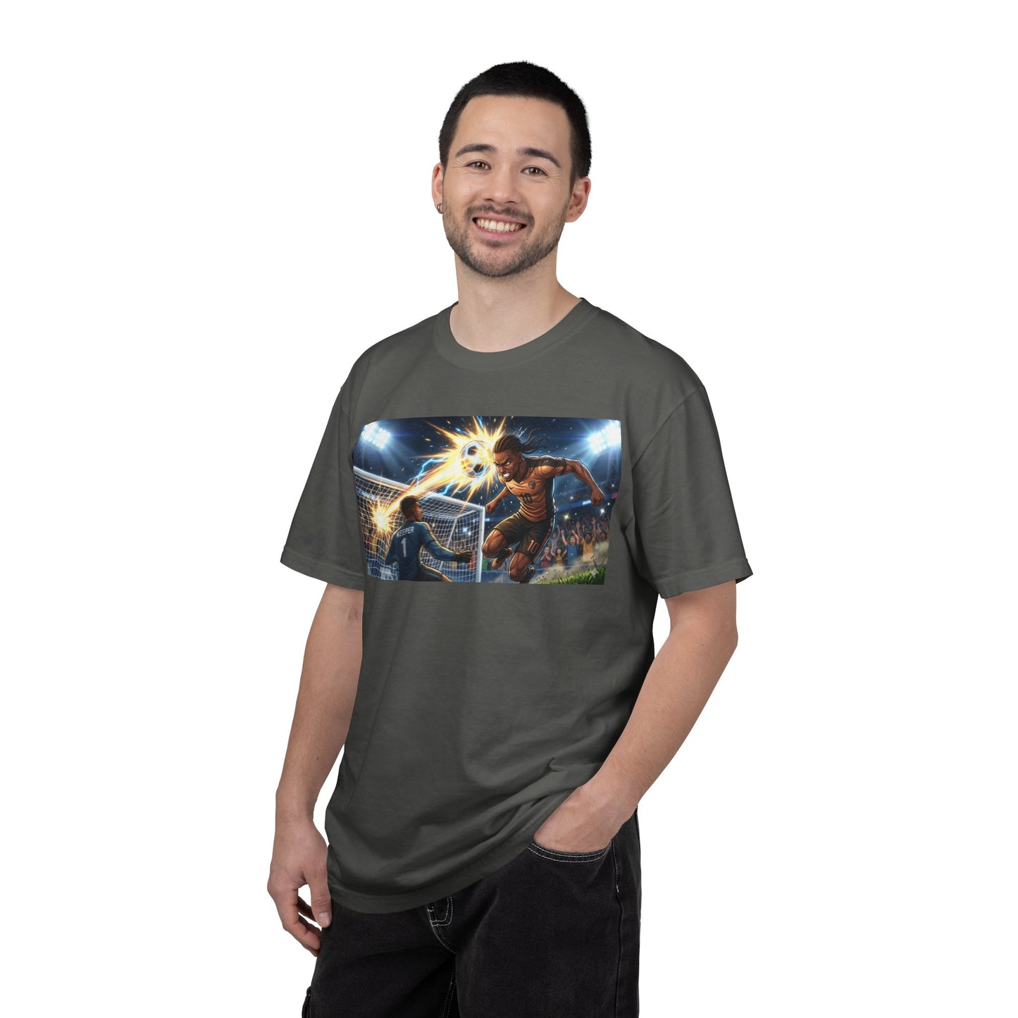 Soccer Goal Explosion T-Shirt — Action-Packed Football Graphic Tee
