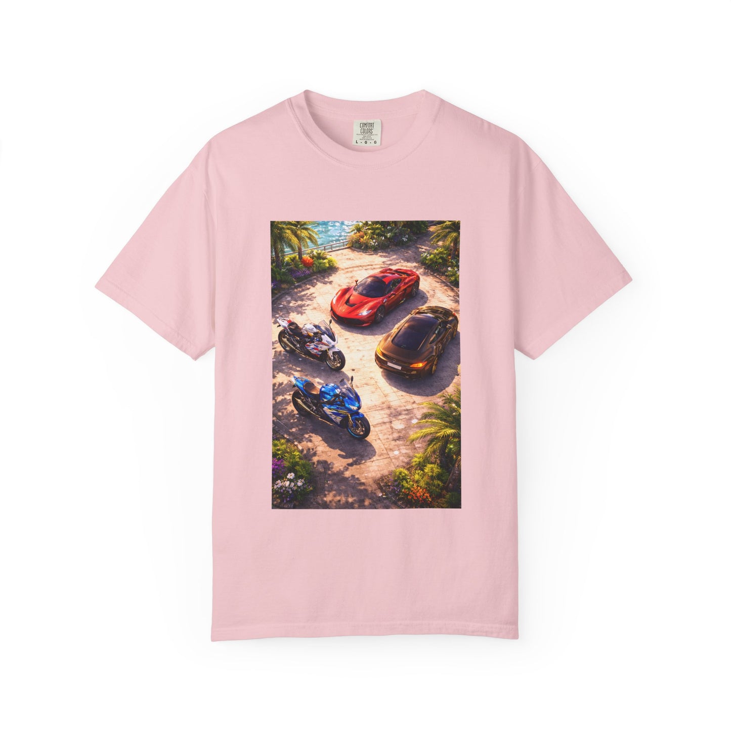 MULTI-VEHICLE - T-Shirt — Tropical Sports Cars & Motorbikes Print