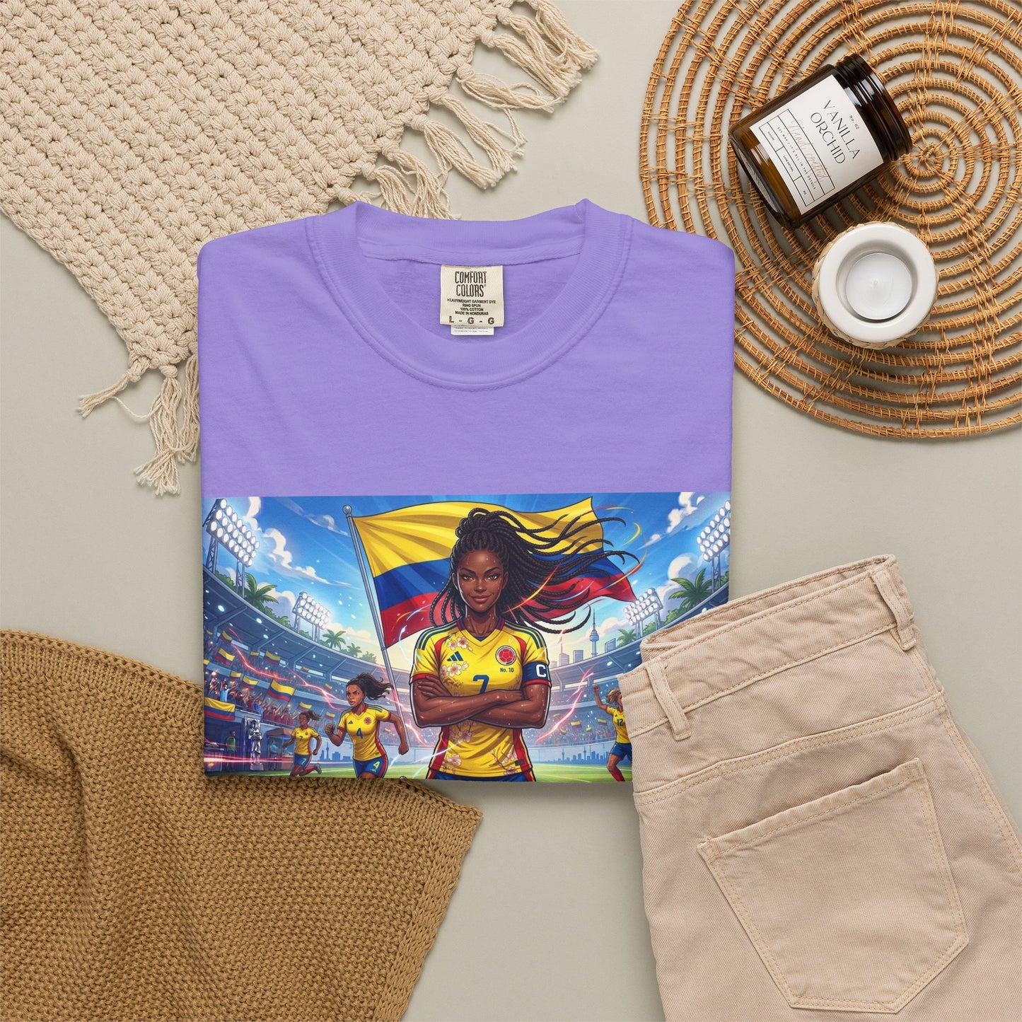 Soccer Champion Graphic T-Shirt — Woman Goalkeeper Stadium Art