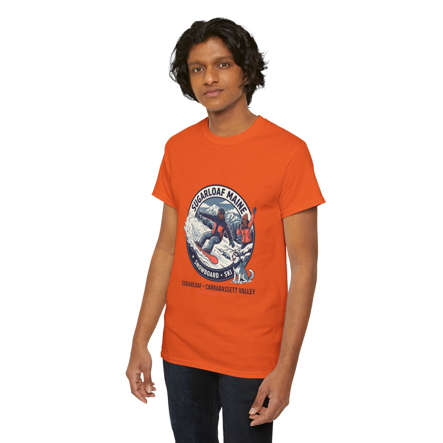 Sugarloaf Maine Snowboard & Ski T‑Shirt — Sugarloaf‑Carrabassett Valley Retro Graphic Tee