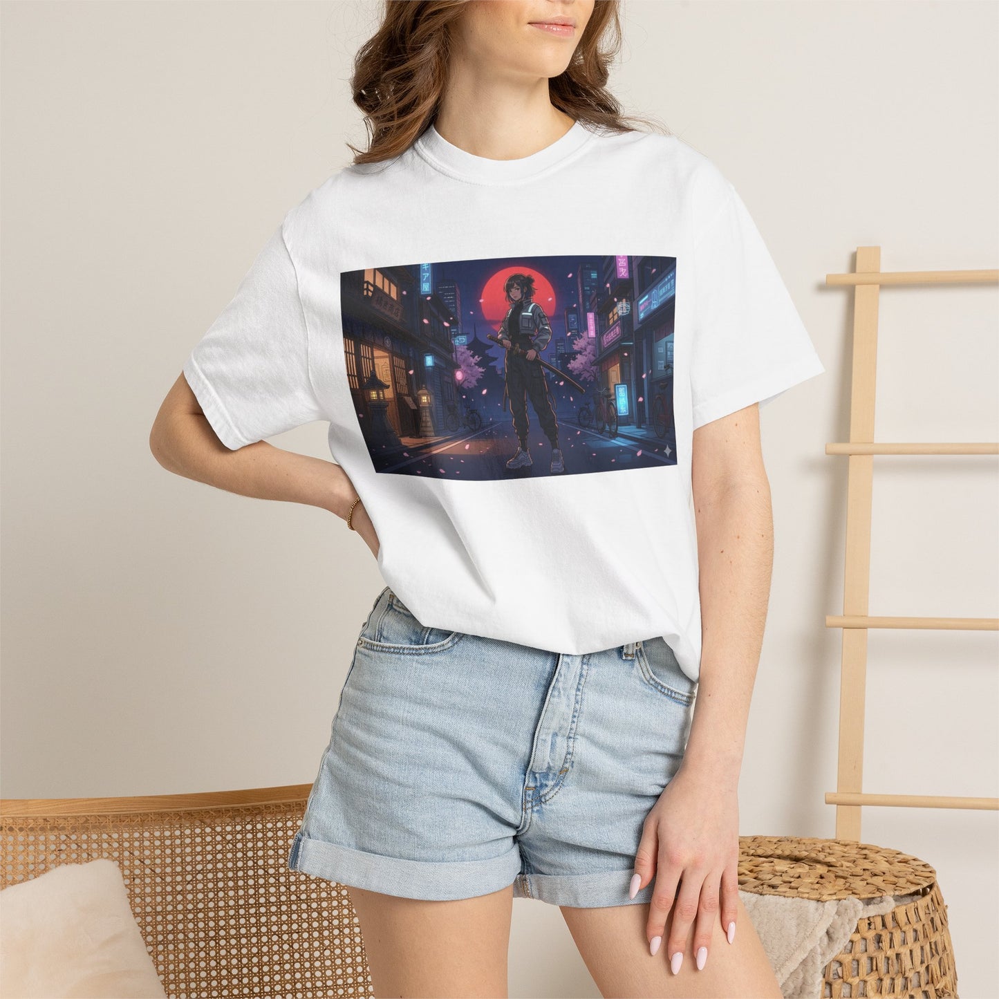 Japan — Samurai City Tradition + Nightscape T-Shirt —  Graphic Tee
