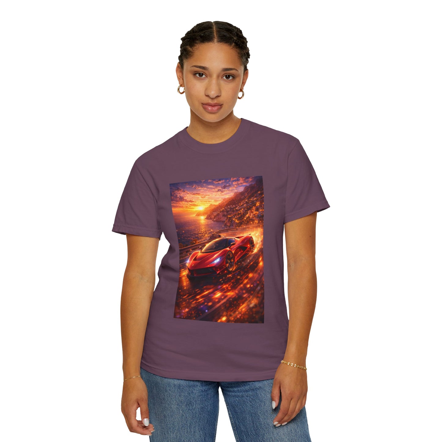 Ferrari F80- Amalfi Coast, Italy - T‑Shirt — Red Sports Car Print