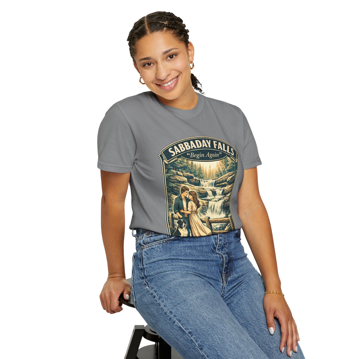 Sabbaday Falls 'We Begin Again' Vintage Nature T-Shirt