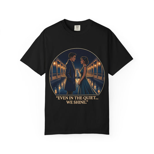 Romantic Night Stroll T-Shirt — "Even in the Quiet... We Shine" Graphic Tee