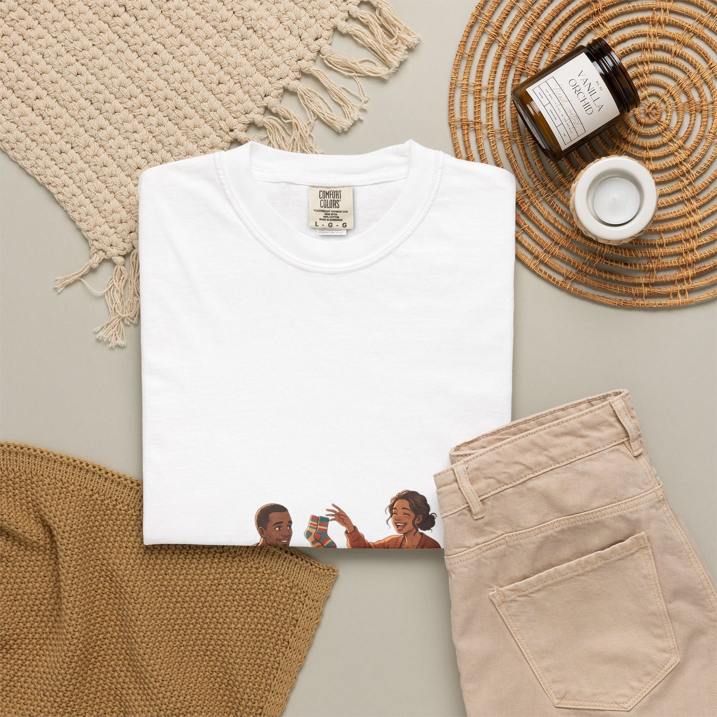 Picnic Cheers T-Shirt — Vintage Couple & Dog Illustration Tee
