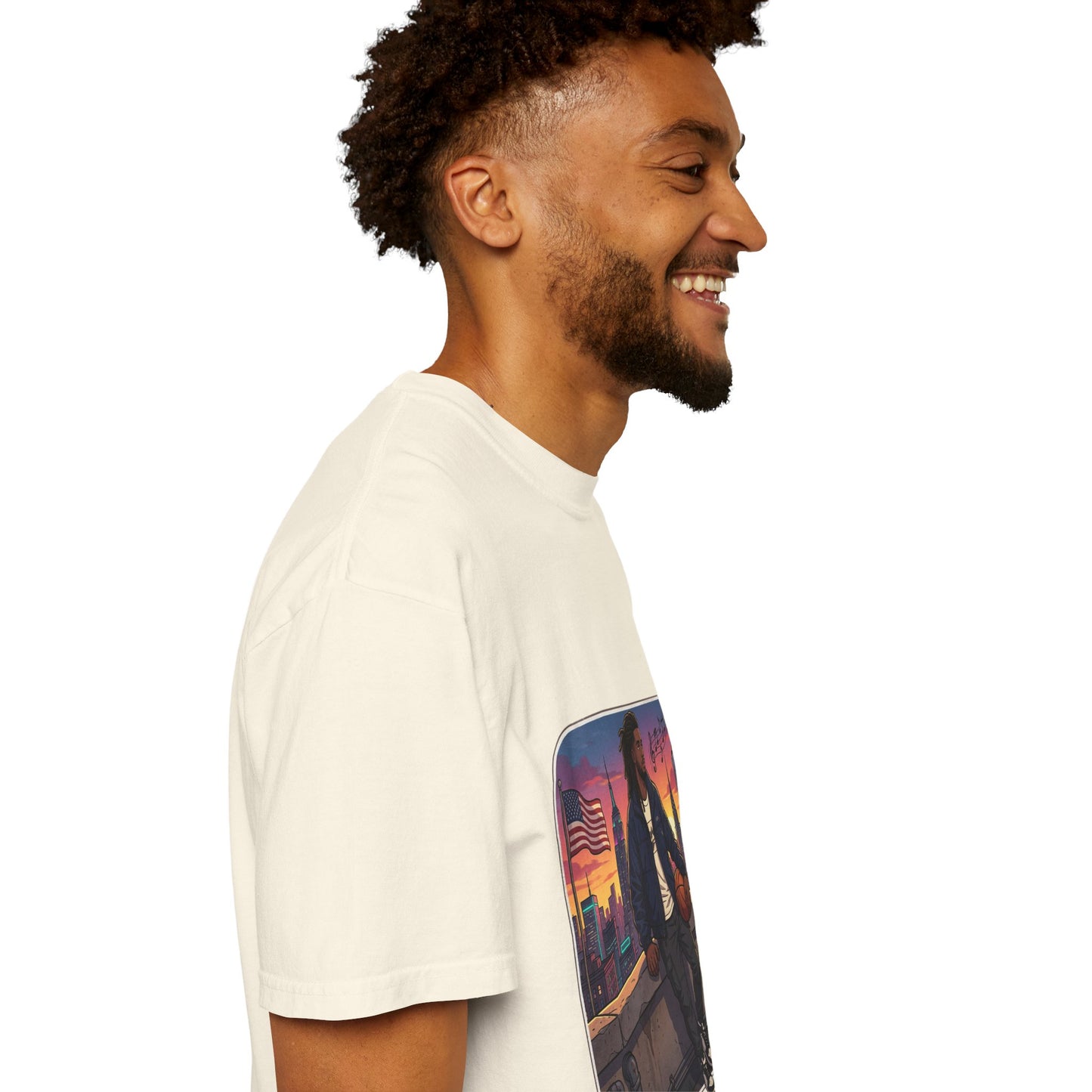 City Sunset Basketball Player T-Shirt — Urban Hoop Lifestyle Tee