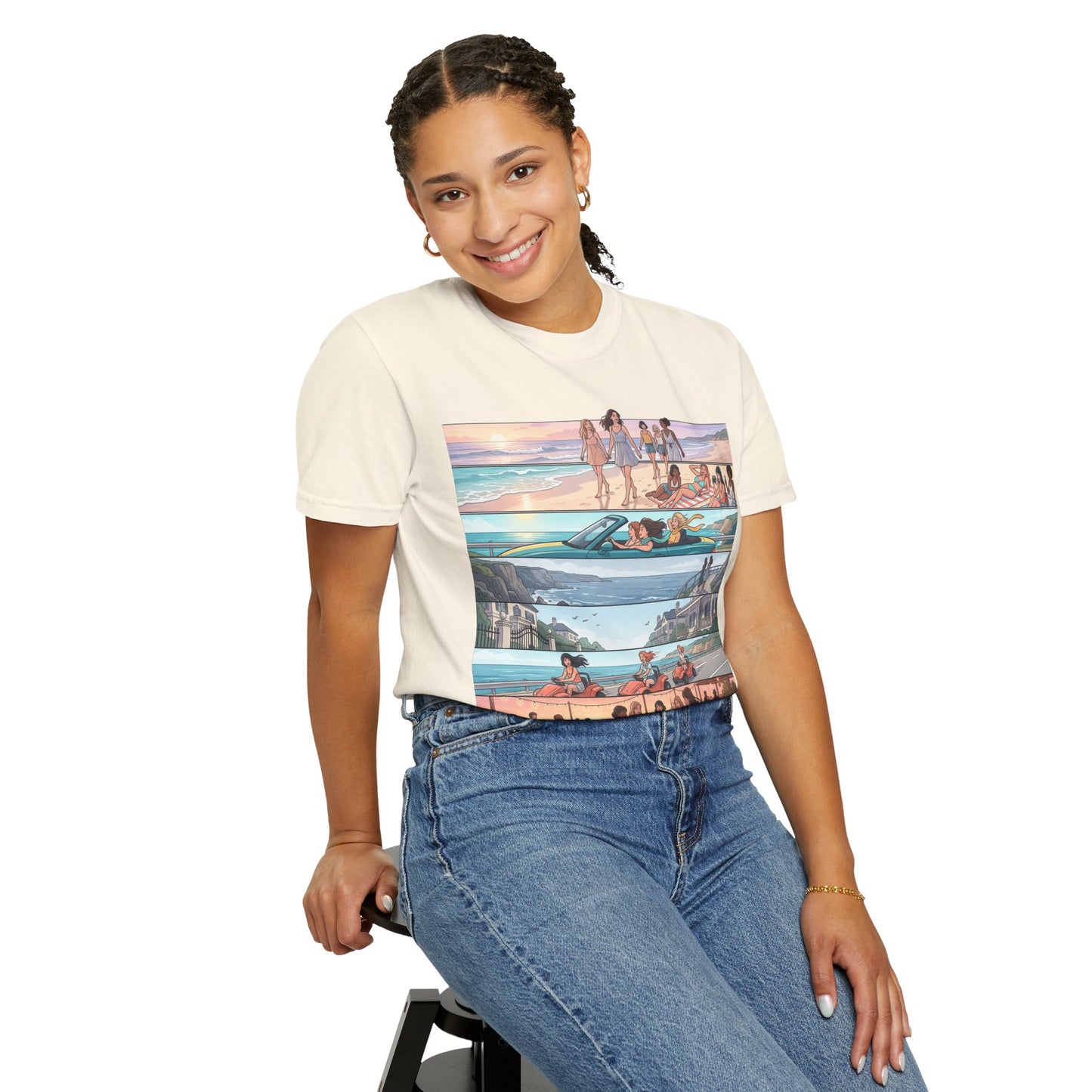 Beach Day Comic Panel T-Shirt — 'Meet Me Where the Waves' Graphic Tee