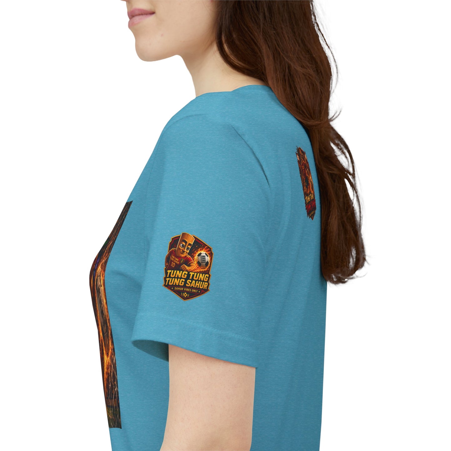 Tung Tung Tung Sahur Soccer Kick Firestorm Graphic Tee — ‘Goal’ Animated Kick Design