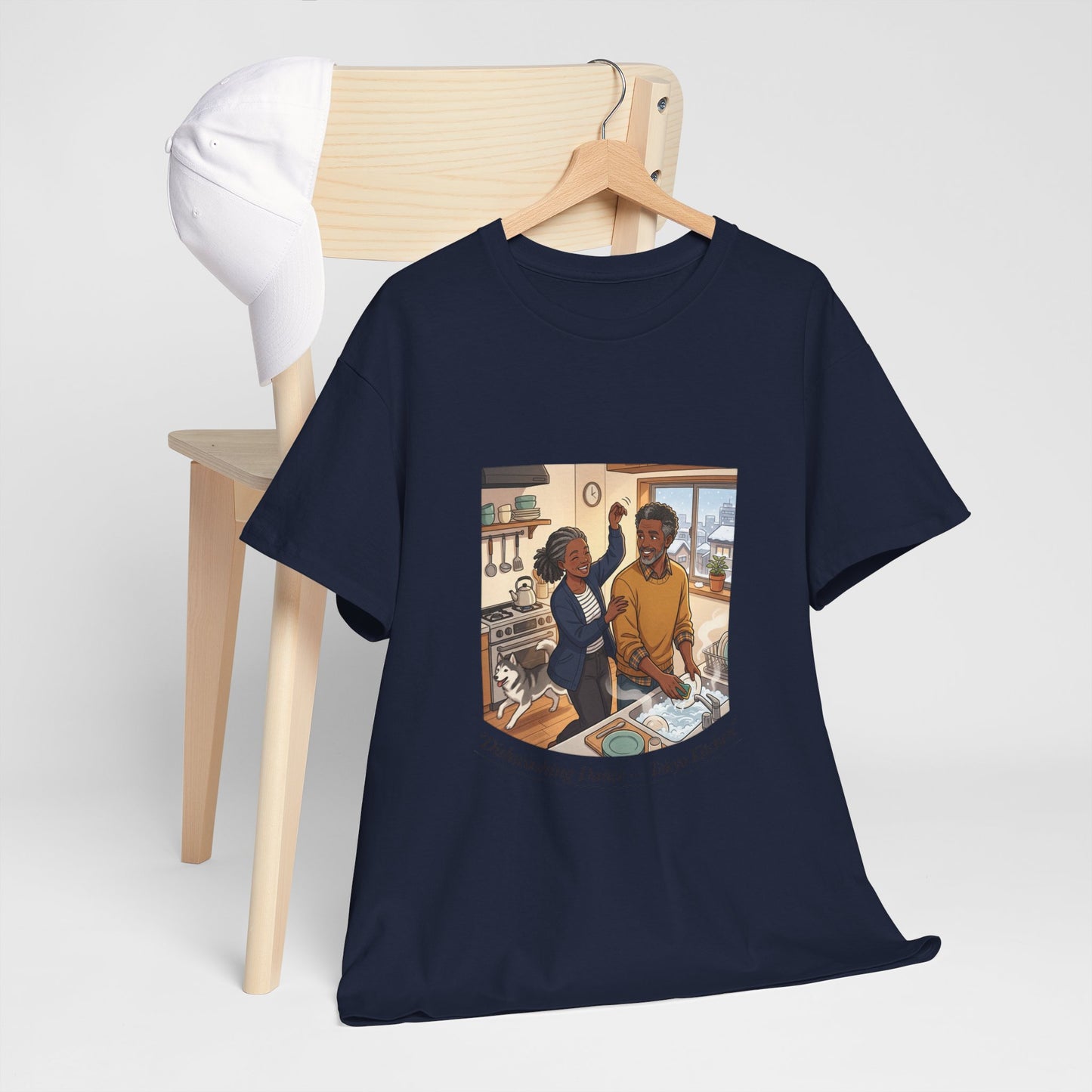 Dishwashing Dance Tee — Couple Kitchen Graphic T-Shirt