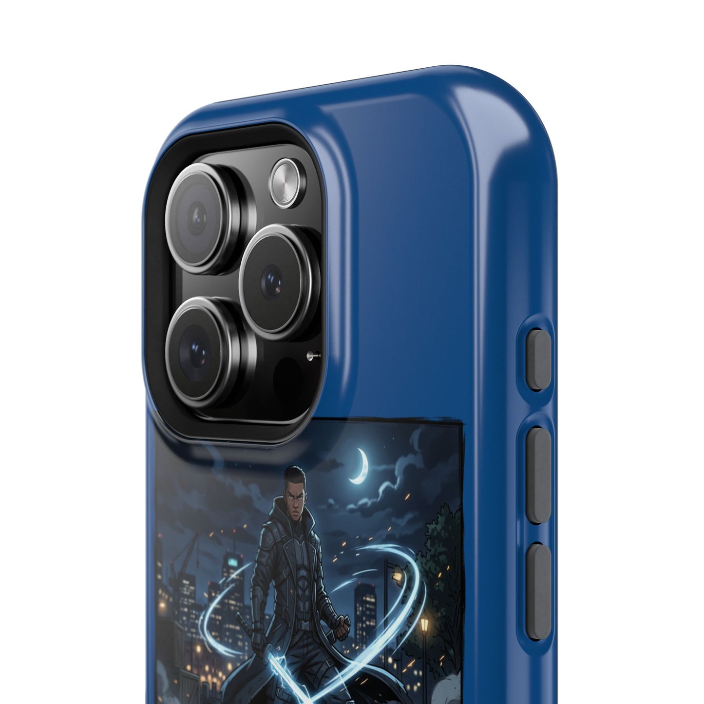 Magnetic Impact-Resistant Phone Case — Night Warrior Sci‑Fi Design