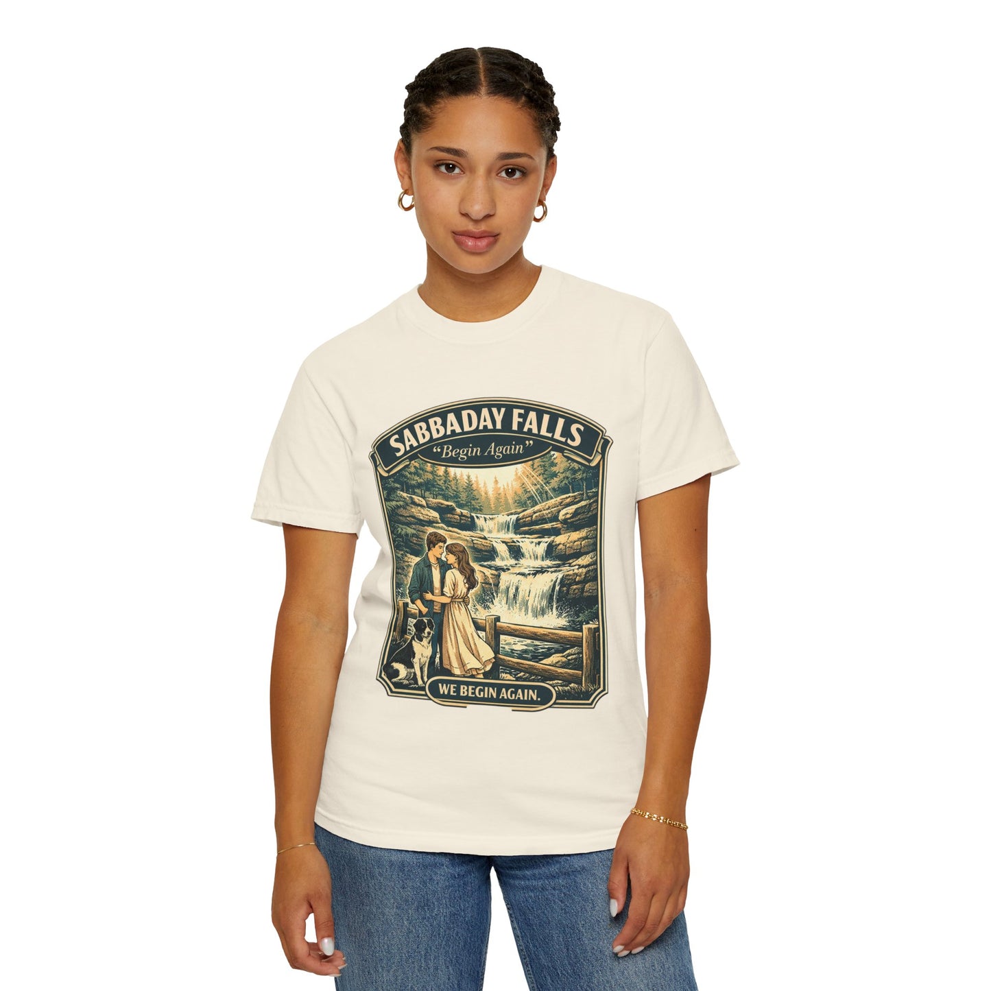 Sabbaday Falls 'We Begin Again' Vintage Nature T-Shirt