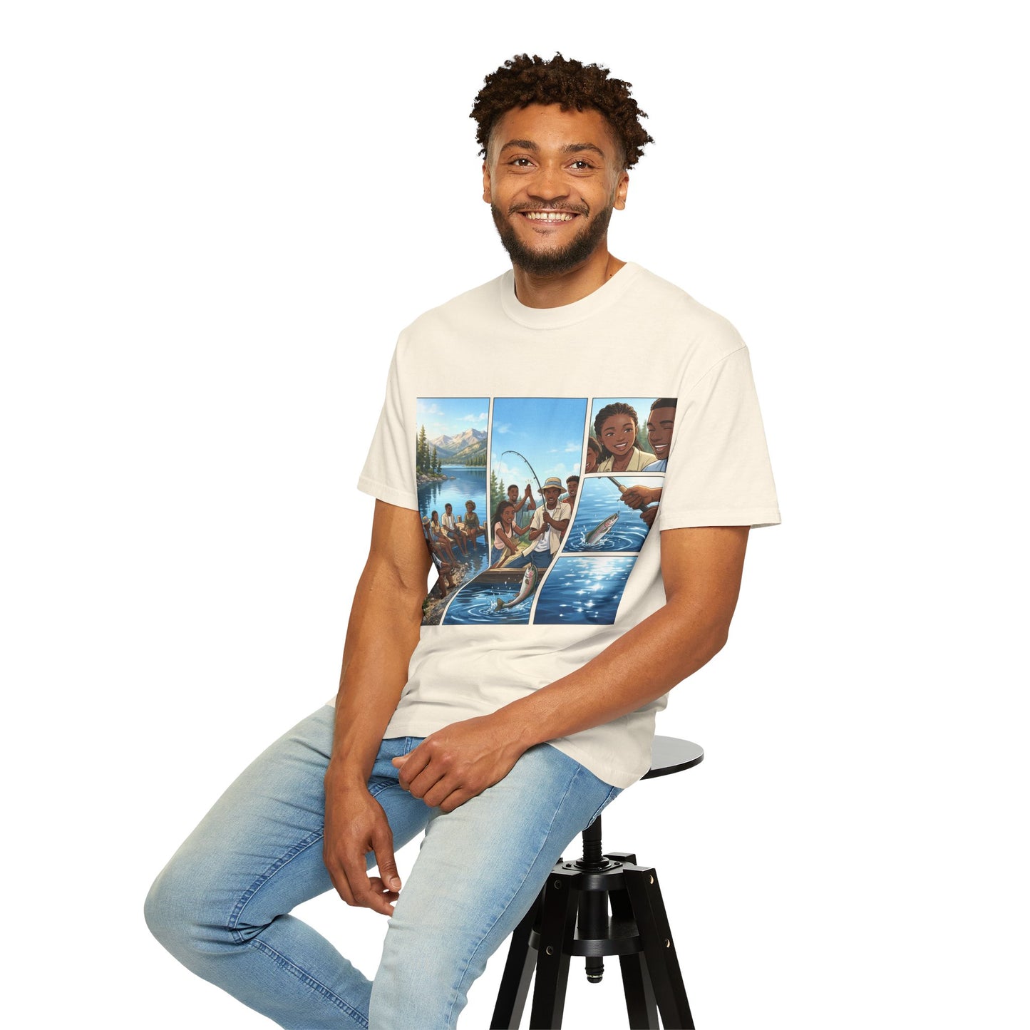 ake Tahoe Fishing Moments T-Shirt — Retro Outdoors Fishing Graphic Tee
