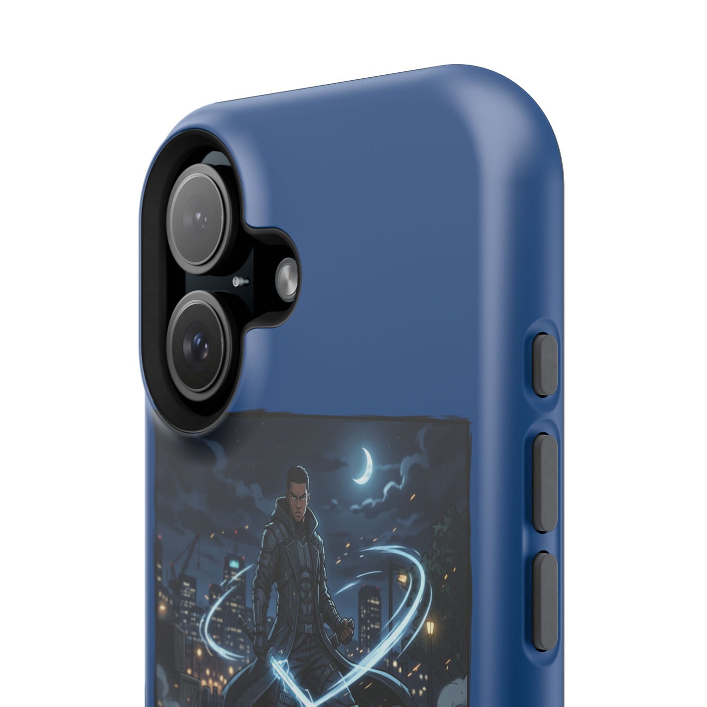 Magnetic Impact-Resistant Phone Case — Night Warrior Sci‑Fi Design