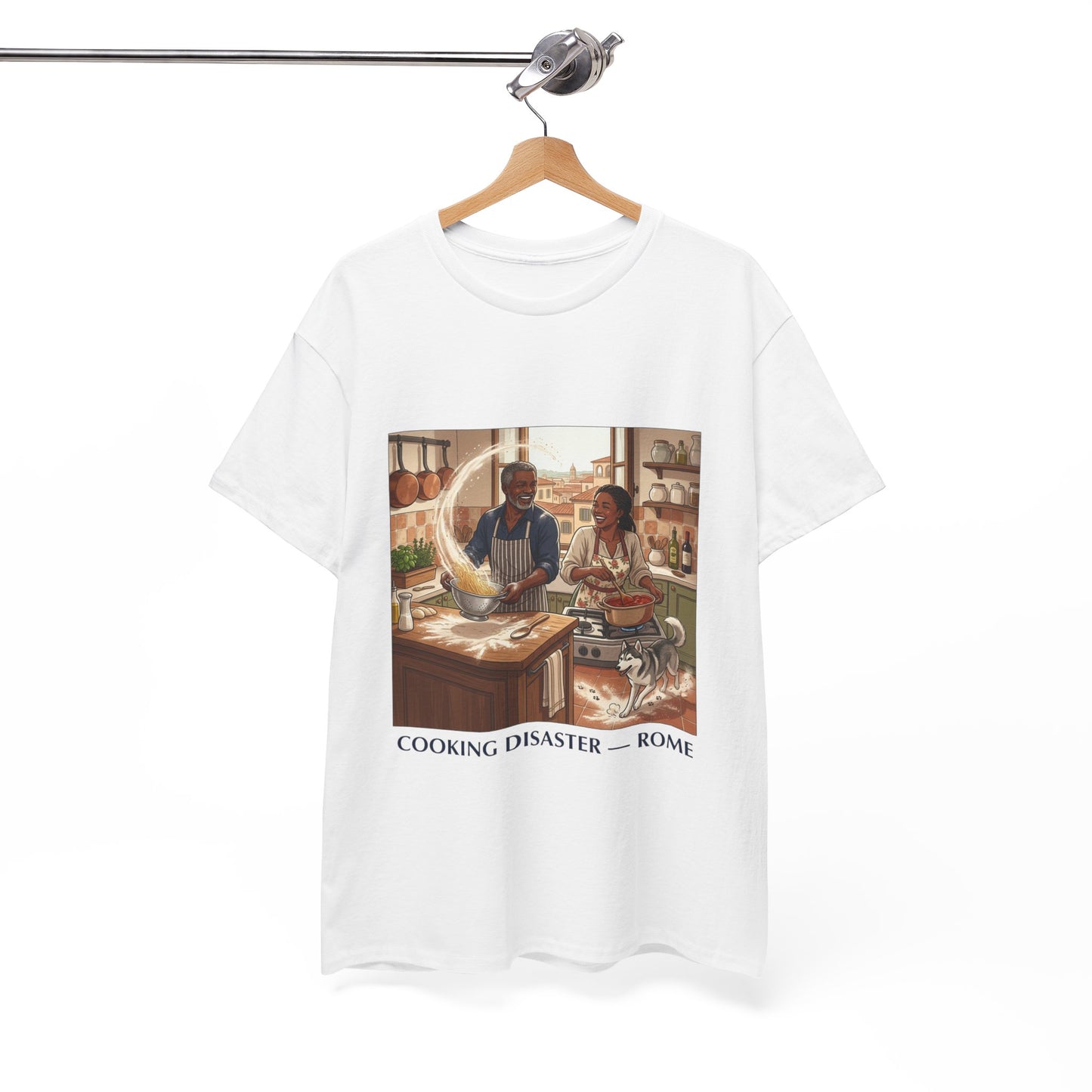 T-Shirt — 'Cooking Disaster — Rome' Illustrated Cooking Tee