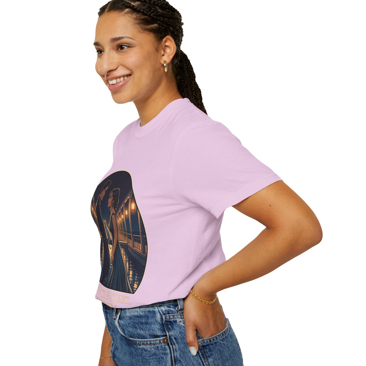 Romantic Night Stroll T-Shirt — "Even in the Quiet... We Shine" Graphic Tee