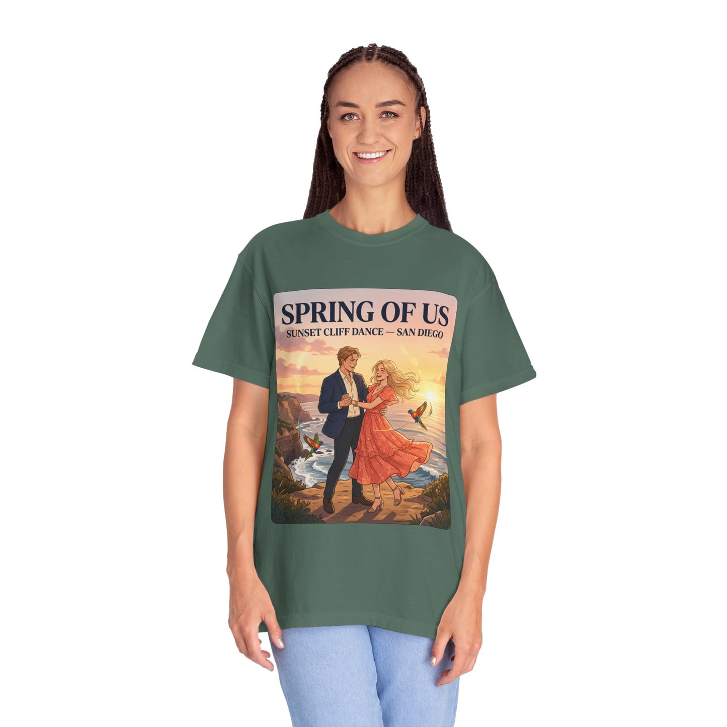 Spring of Us T‑Shirt — Sunset Cliff Dance San Diego Vintage Romance Tee