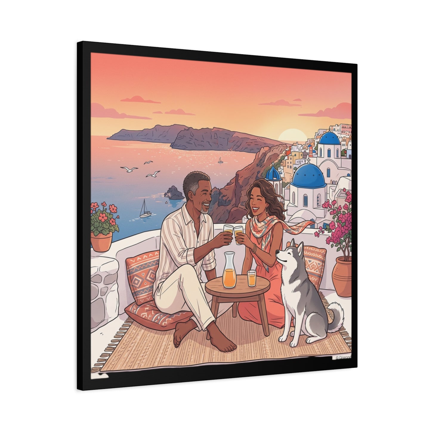 Santorini, Greece – “Sunset Serenade - Matte Canvas, Stretched, 1.25"