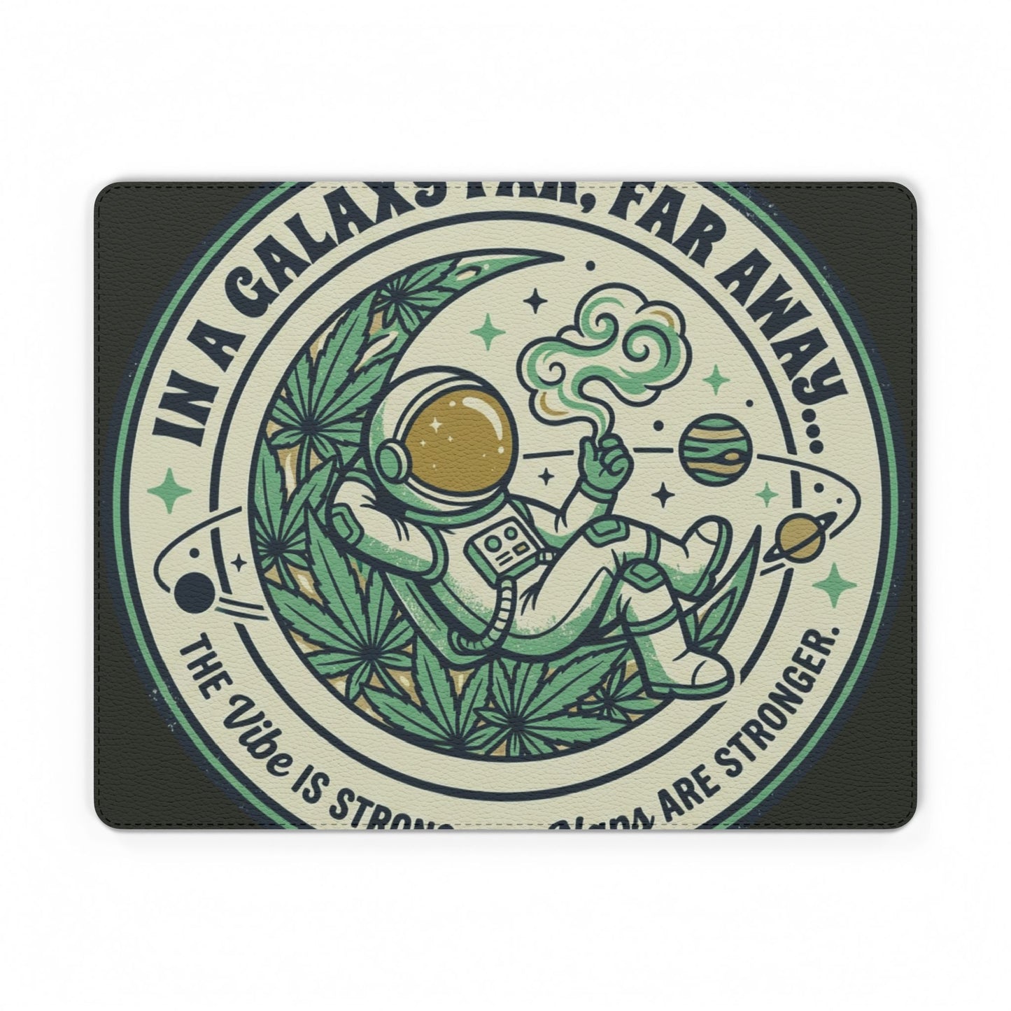 Astronaut Lounge PU Leather Mouse Mat — "In a Galaxy Far, Far Away" Relaxed Space Design