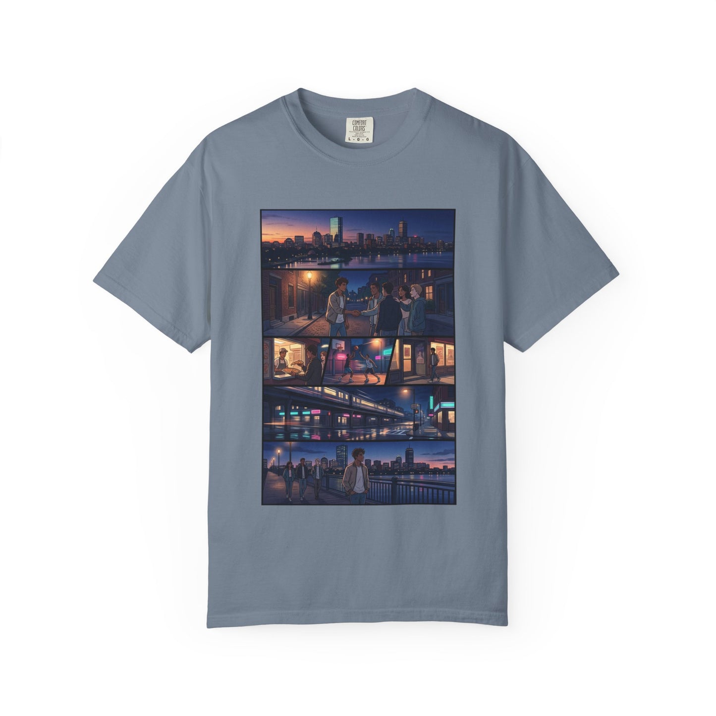 Boston: Built Different - City Nights Photo Collage T-Shirt