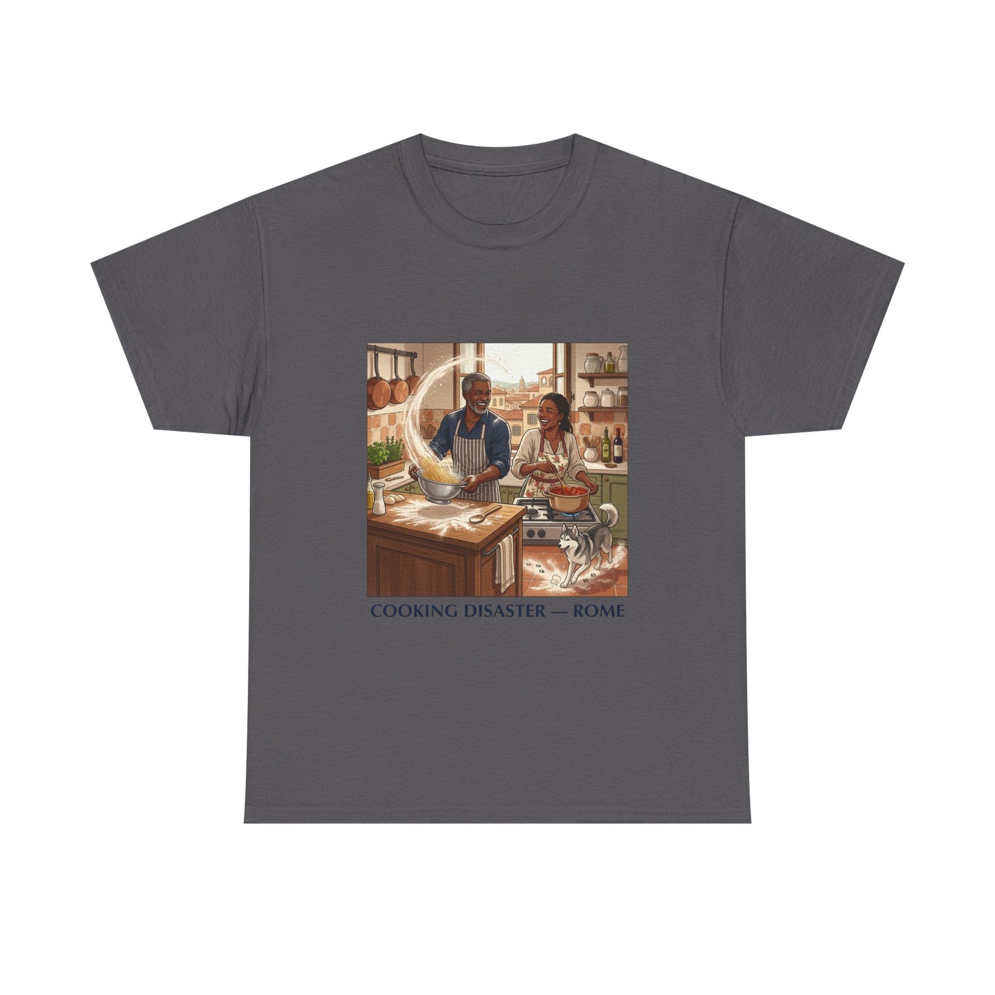 T-Shirt — 'Cooking Disaster — Rome' Illustrated Cooking Tee