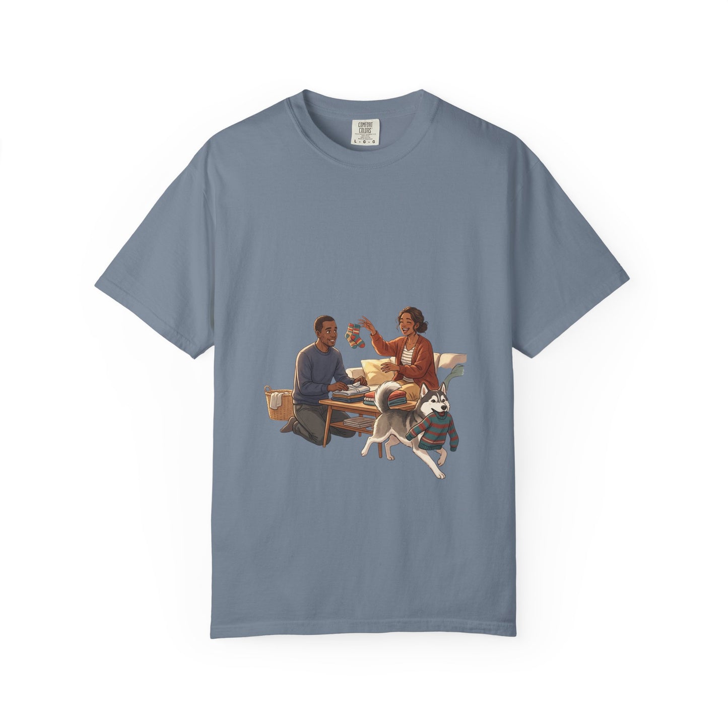 Picnic Cheers T-Shirt — Vintage Couple & Dog Illustration Tee