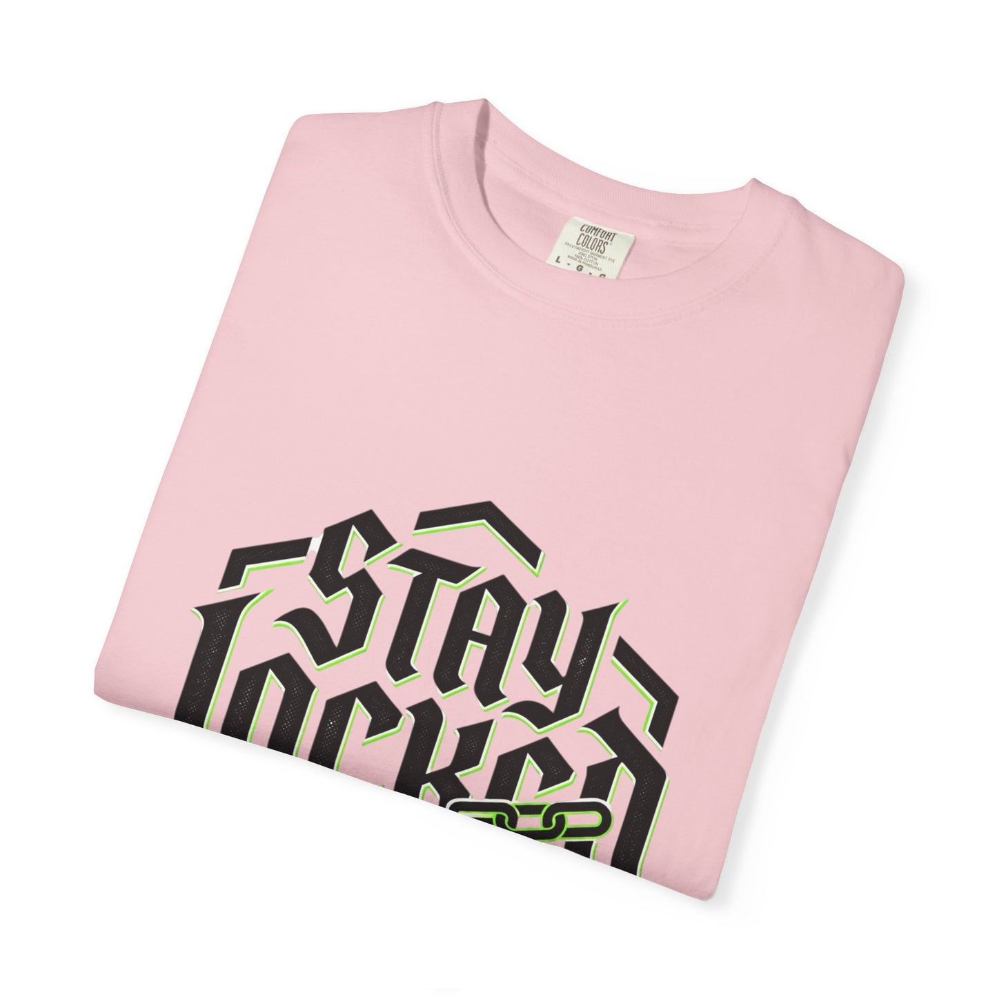 Stay Locked In T-Shirt — Bold Gothic Logo Tee