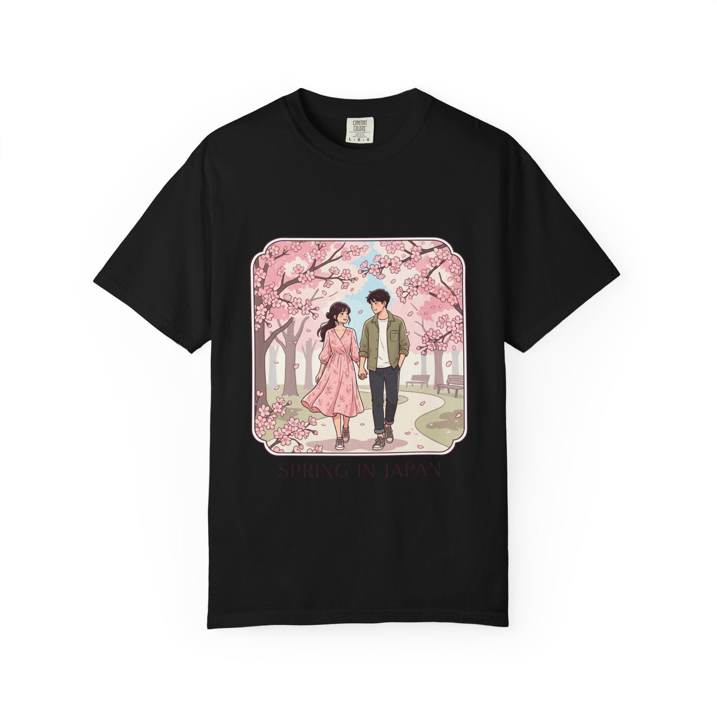 Spring in Japan T-Shirt — Cherry Blossom Couple Graphic Tee
