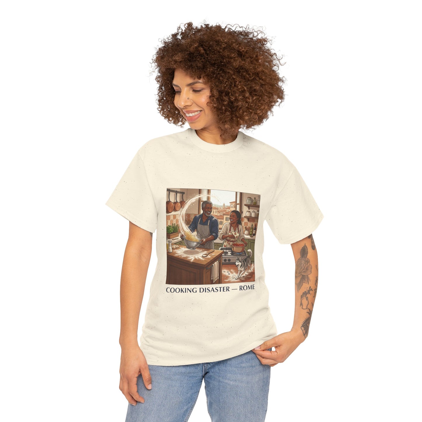 T-Shirt — 'Cooking Disaster — Rome' Illustrated Cooking Tee