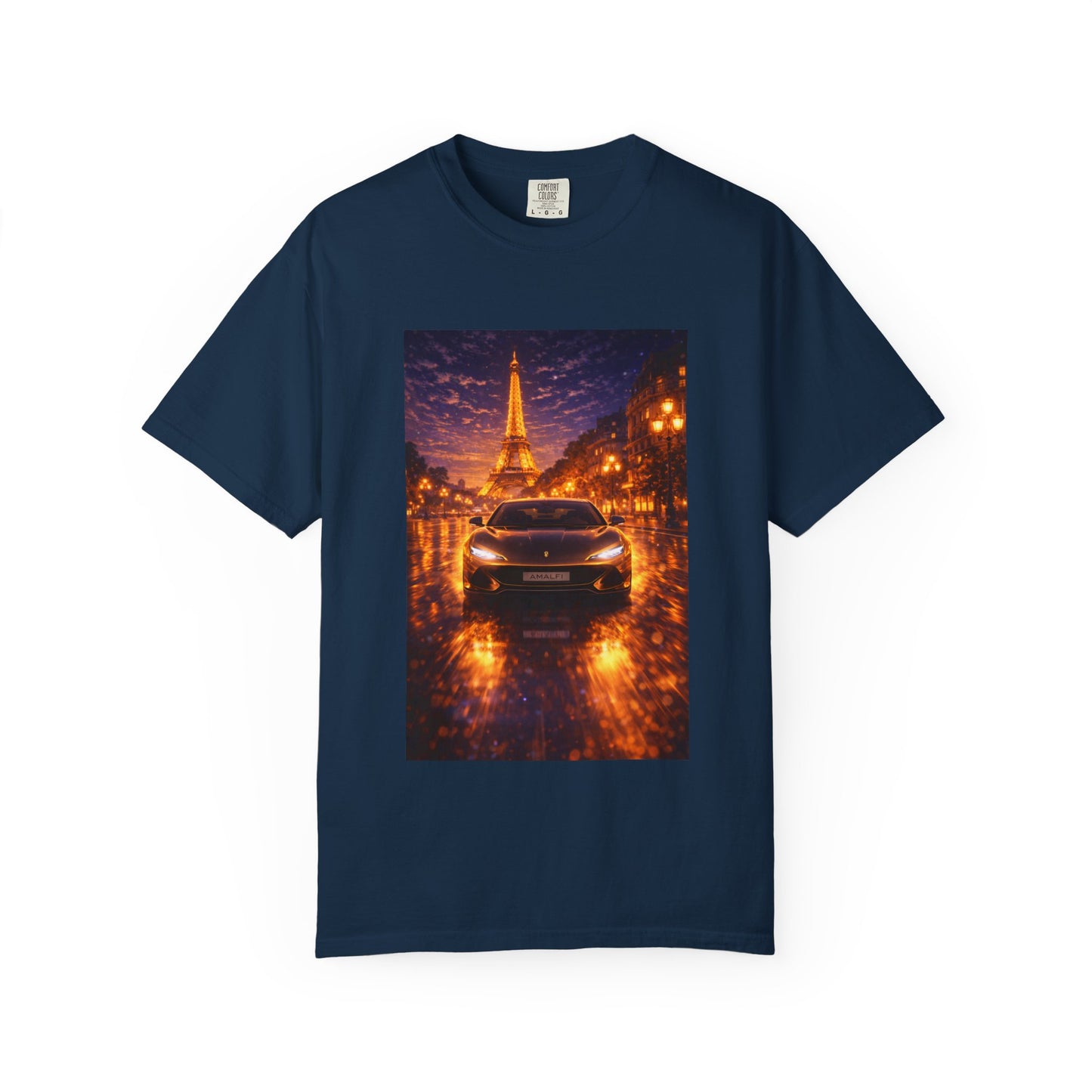 Paris Night Drive T-Shirt — Eiffel Tower Car Scene