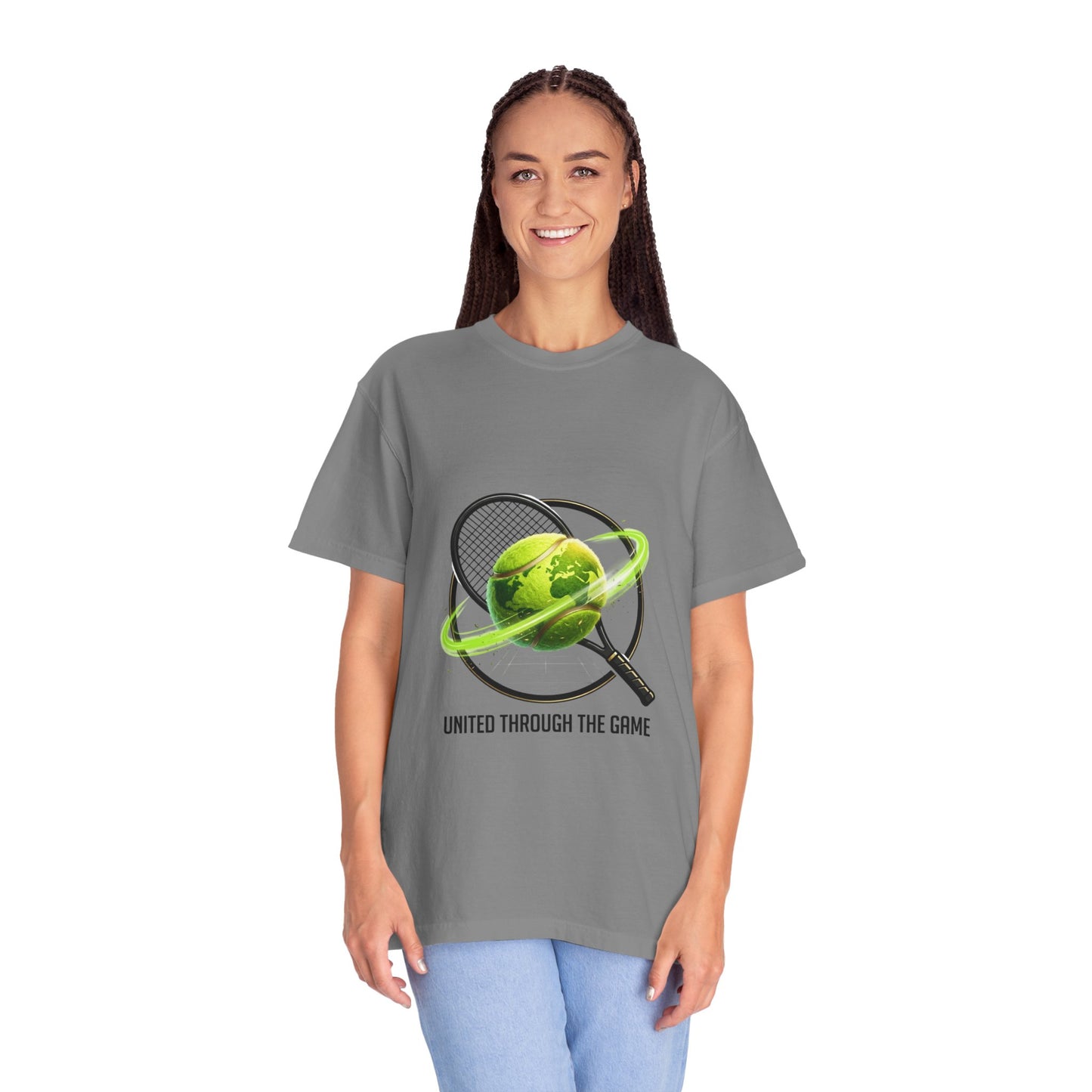 Tennis Globe T‑Shirt — "United Through the Game" Sports Tee
