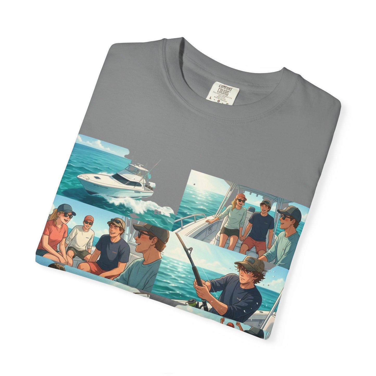 Deep Sea Energy (Friends Fishing Edition) Fishing Trip Photo Collage T-Shirt