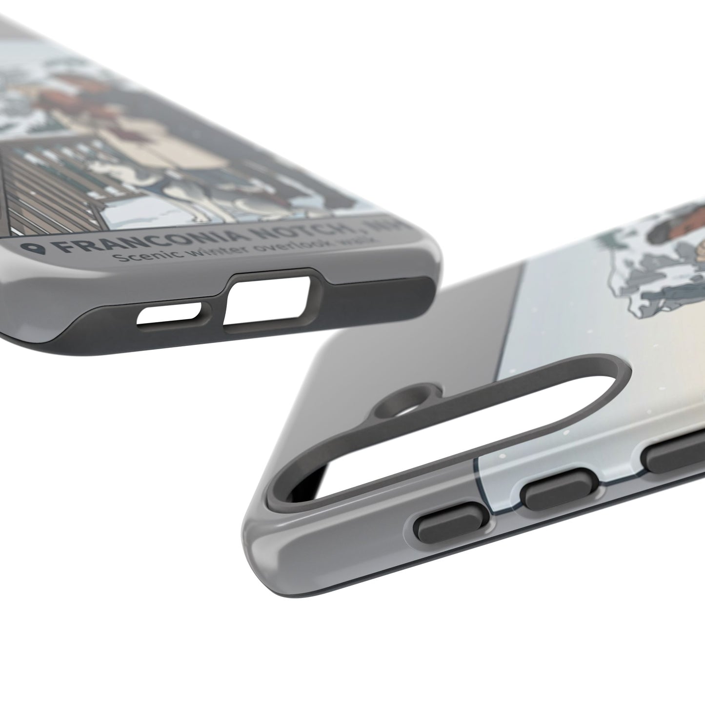 Winter Scenic Phone Case — Franconia Notch NH Couples & Husky Design