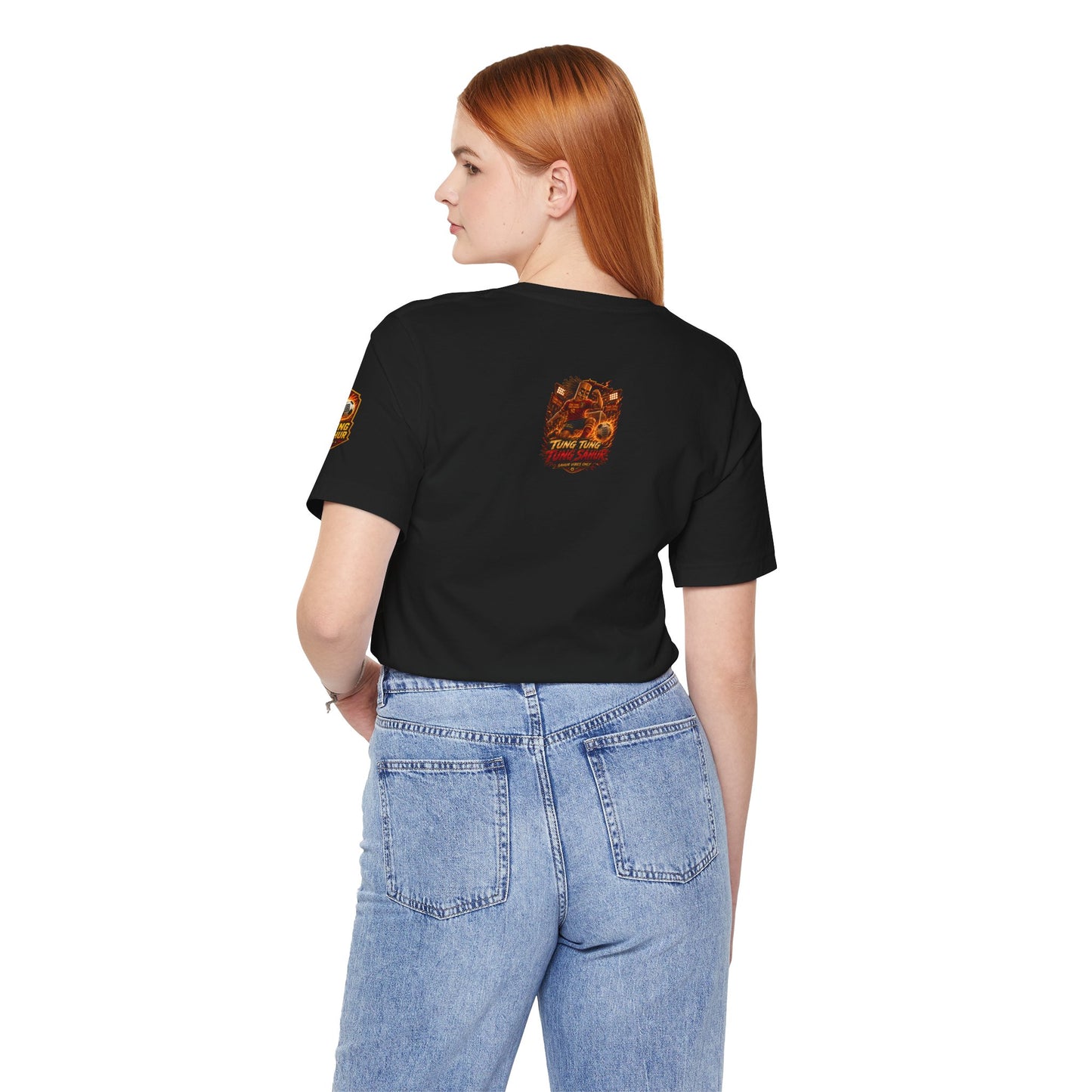 Tung Tung Tung Sahur Soccer Kick Firestorm Graphic Tee — ‘Goal’ Animated Kick Design