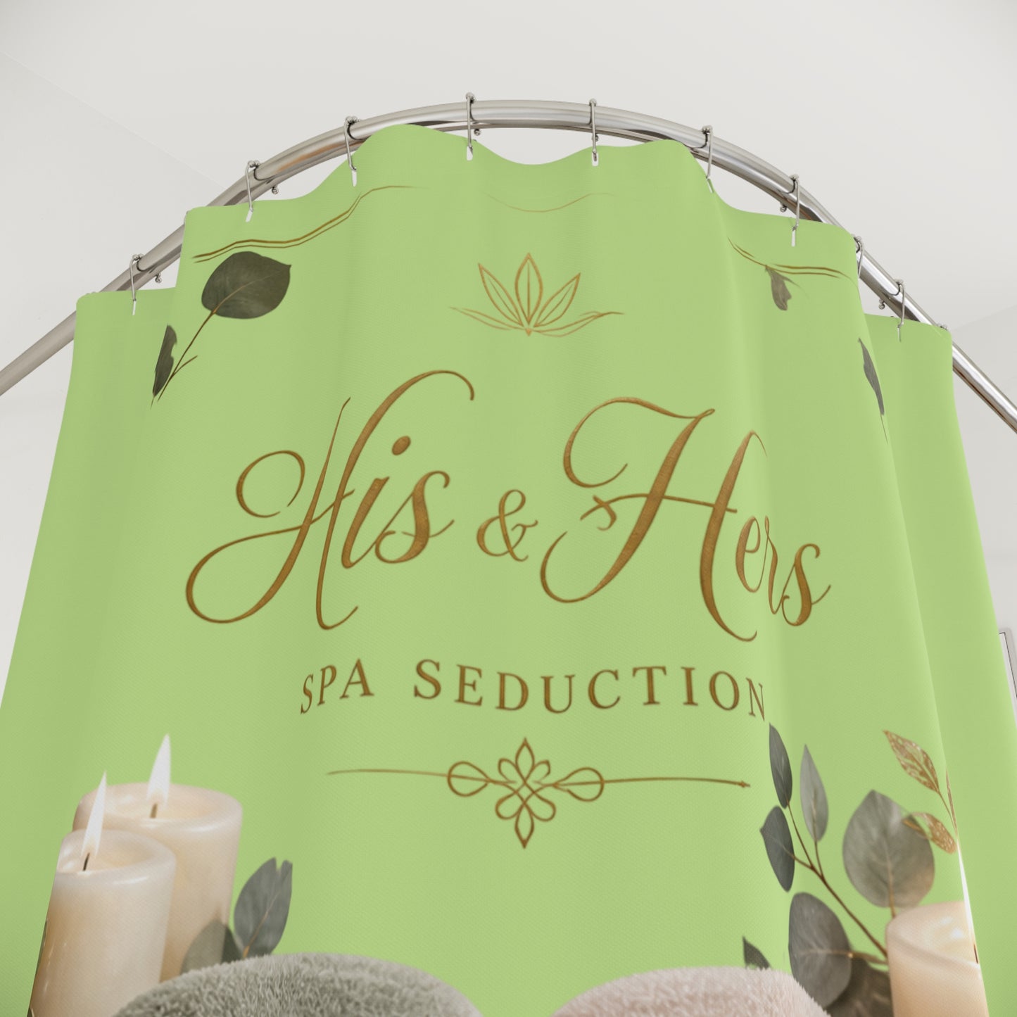 Spa Seduction His & Hers Shower Curtain – Romantic Couples Bathroom Decor