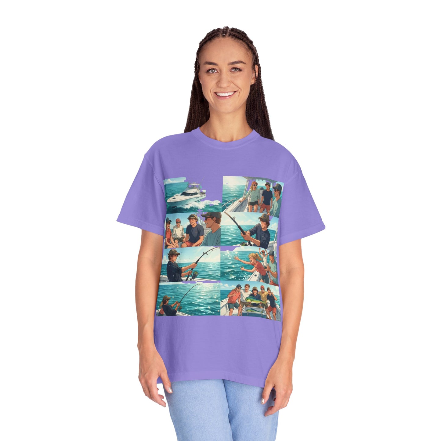 Deep Sea Energy (Friends Fishing Edition) Fishing Trip Photo Collage T-Shirt