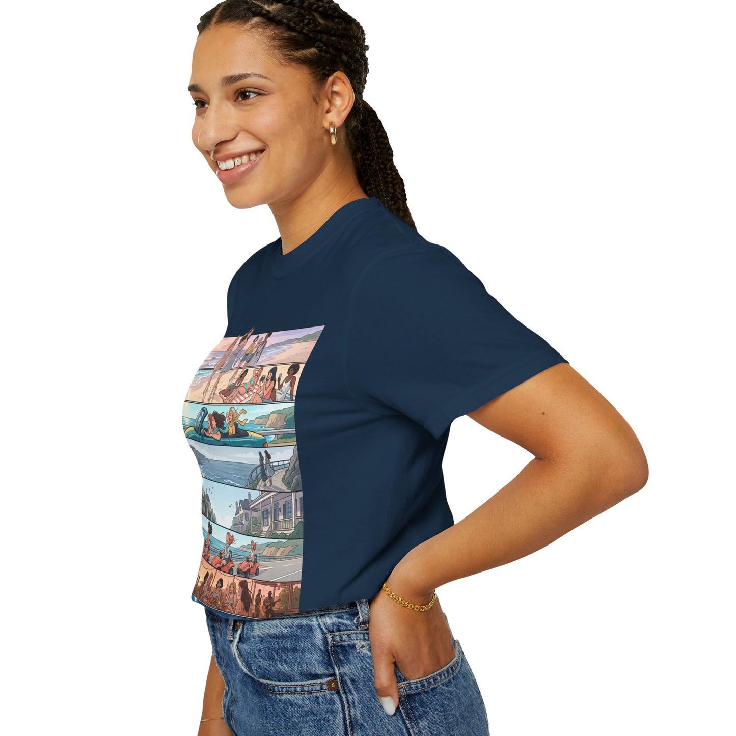 Beach Day Comic Panel T-Shirt — 'Meet Me Where the Waves' Graphic Tee