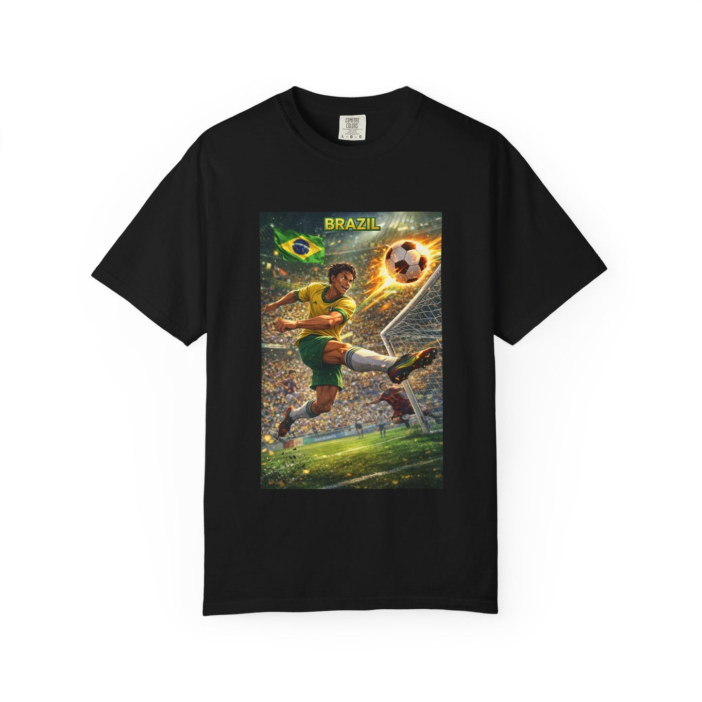 Brazil Soccer T-Shirt – Vintage Player Kick Graphic (Brazil)
