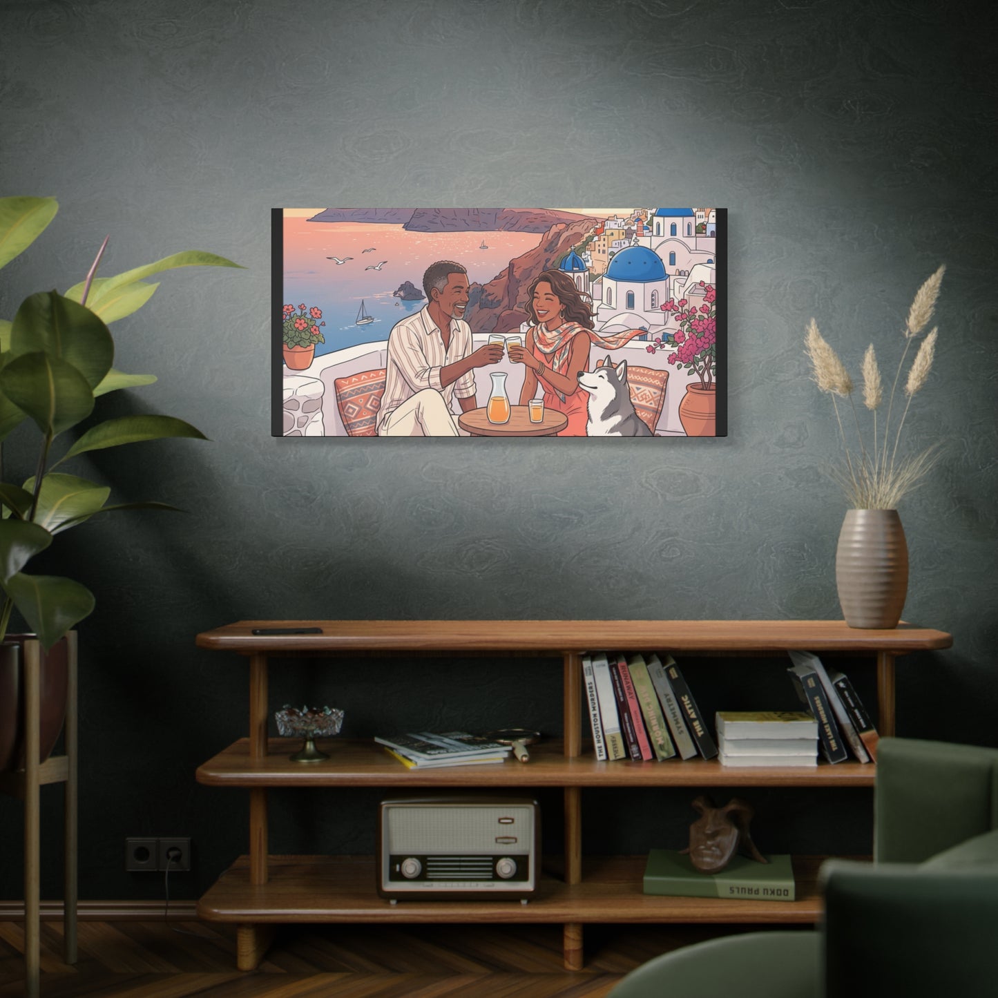 Santorini, Greece – “Sunset Serenade - Matte Canvas, Stretched, 1.25"