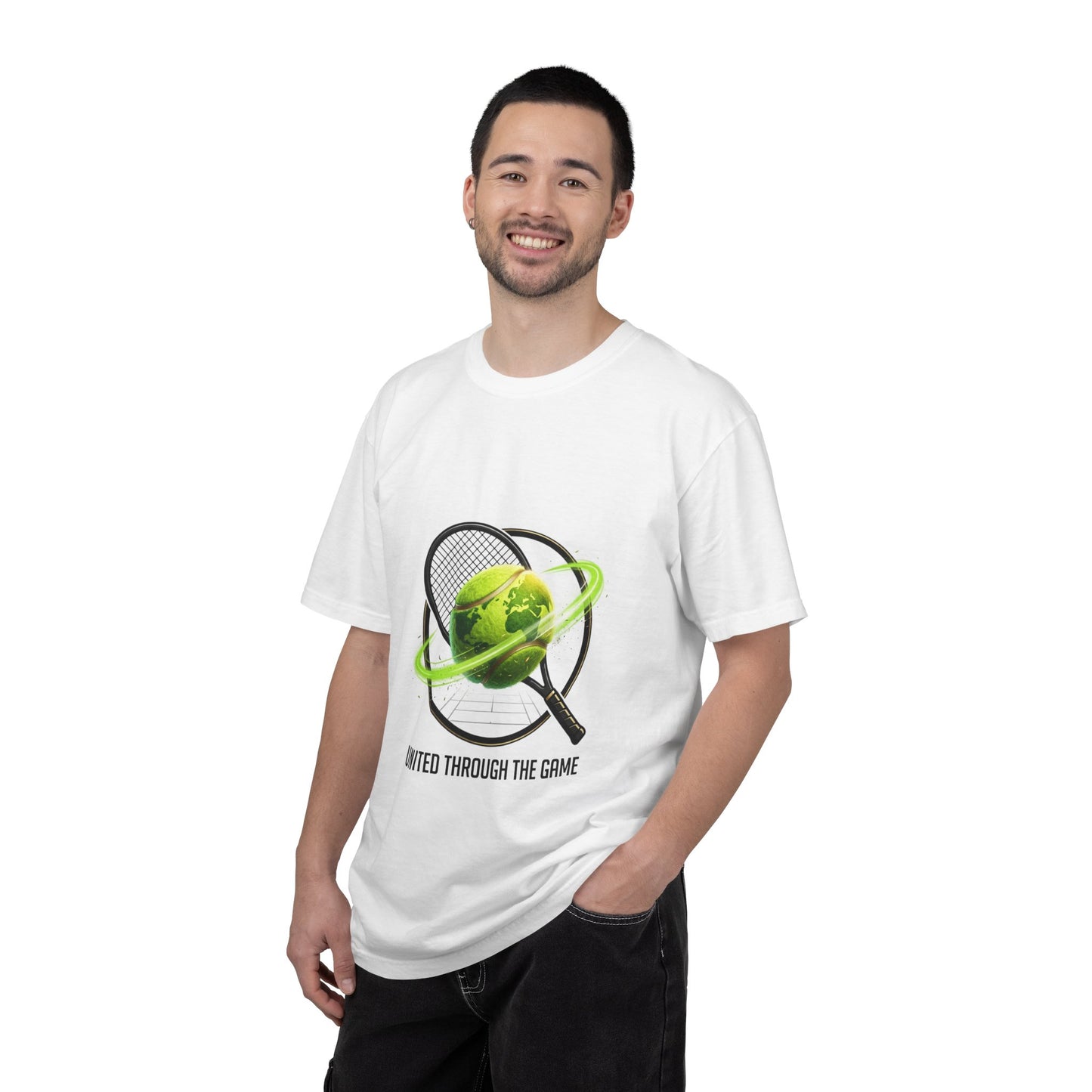 Tennis Globe T‑Shirt — "United Through the Game" Sports Tee