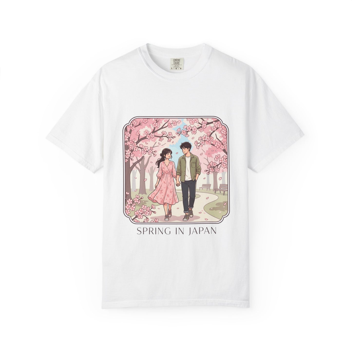 Spring in Japan T-Shirt — Cherry Blossom Couple Graphic Tee