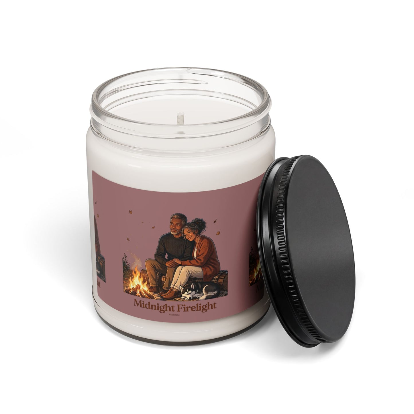 Midnight Firelight Scented Soy Candle — Cozy Campfire Aromas, 9oz
