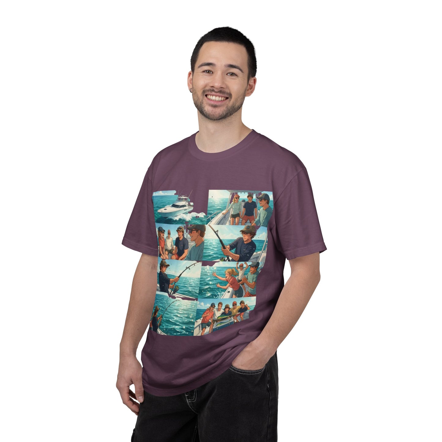 Deep Sea Energy (Friends Fishing Edition) Fishing Trip Photo Collage T-Shirt