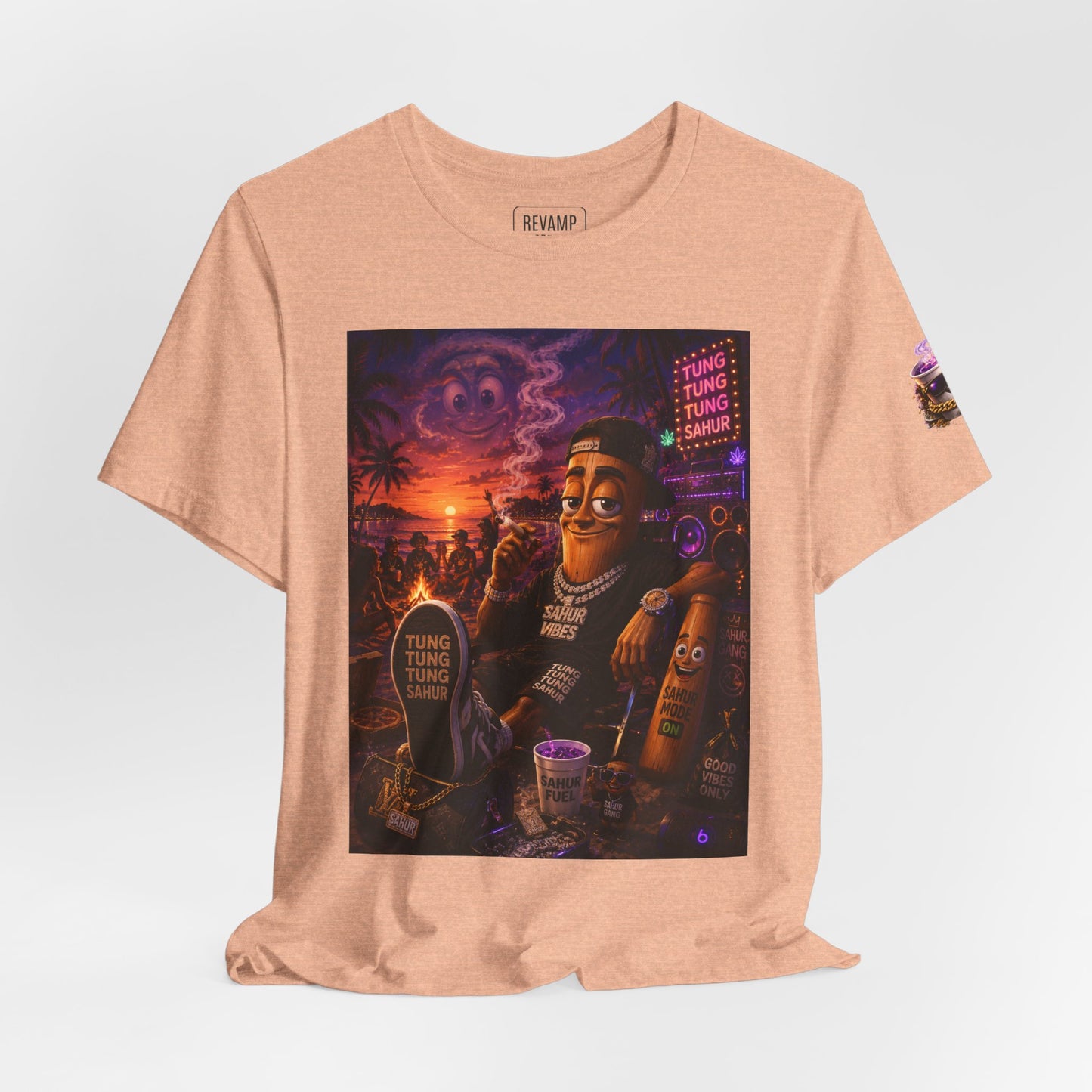 Tung Tung Tung Sahur T-Shirt — "Summertime Vibes" Retro Beach Party Graphic Tee